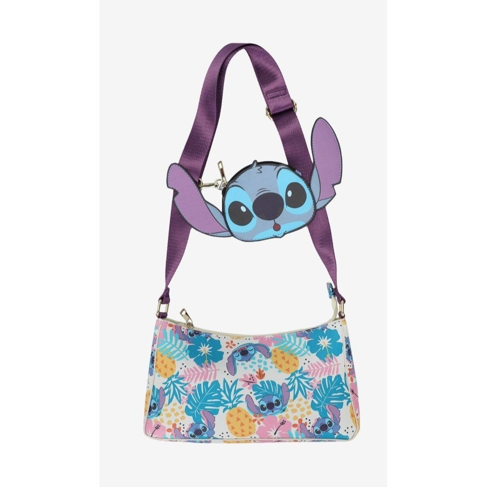 NEW! Disney Lilo & Stitch Tropical Pineapple Crossbody Bag And Coin Purse
